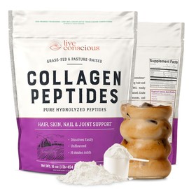 Live Conscious Collagen Peptides Powder - Naturally-Sourced Type I & III Hydrolyzed Bovine Collagen - For Hair, Skin, Nail & Joint Support:_Peach Mango