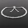 Natural Herkimer Diamond Quartz Gemstone Beads Bolo Bracelet, Adjustable Slider