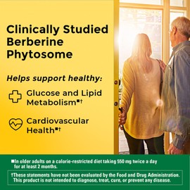 Nature Made Better Absorption Berberine Phytosome Capsules, 1100mg Per 2 Capsules Daily, Berberine Supplement for Cardiovascular Health Support, 60 Capsules, 30 Day Supply