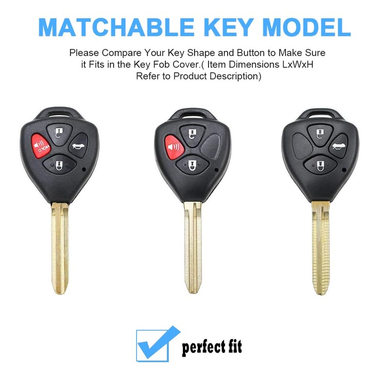 QBUC for Toyota Key Fob Cover with Keychain,Compatible with Toyota