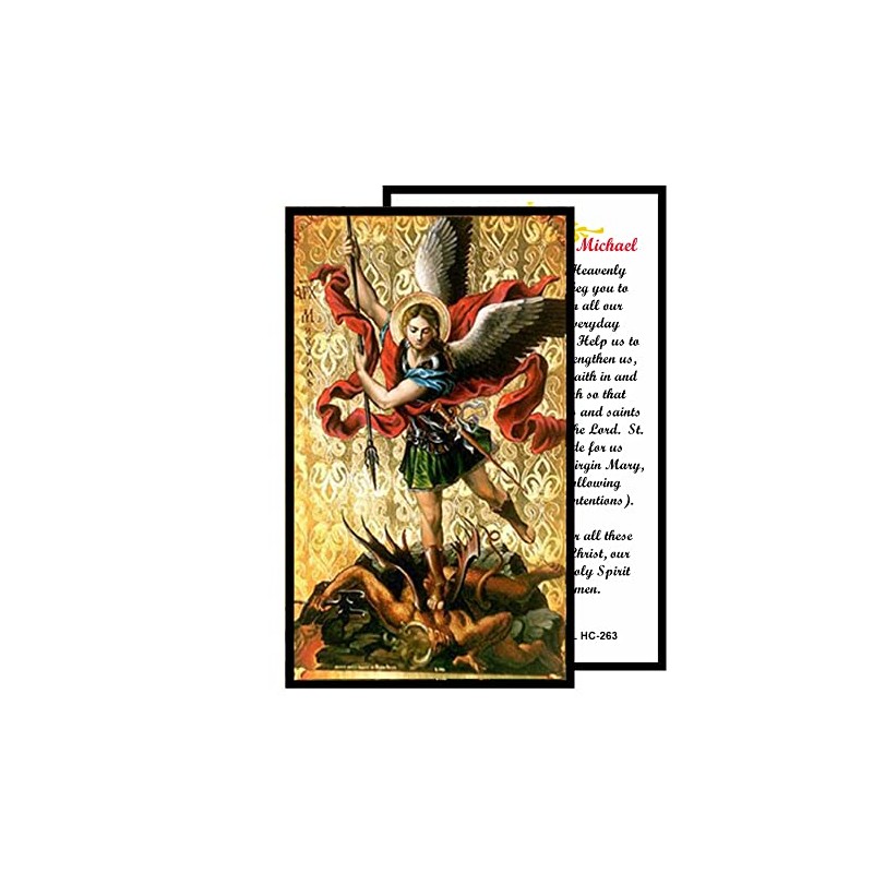 Prayer to St Michael the Archangel Laminated Holy Card Blessed