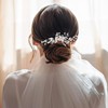 Wedding Hair Accessories for Bride, Silver Flower Leaf Hair Comb,