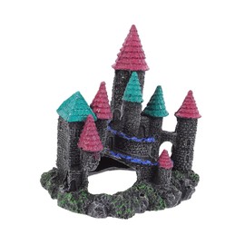 Mobestech 1Pc Resin Castle Decoration for Aquarium Lifelike Fish Tank Ornament Easy to Clean Enhances Visual Appeal Provides Hiding Place for Fish Aquarium Landscape Decor