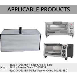 CouldyCasi Toaster Oven Cover Heavy Duty Heat-resistant Waterproof Dust-Proof Protective Oven Cover Case for BLACK+DECKER 4-Slice Crisp 'N Bake Air Fry Toaster Oven TO1787SS/TO1313SBD