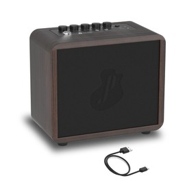 JUSTPRO 15W Mini Guitar Amp, Portable Acoustic/Electric Guitar Amplifier Rechargeable, Wireless Guitar Practice Amp with Reverb, Chorus & Delay, Supports OTG, AUX, REC, Bass and Treble Control