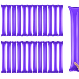 Abeillo Pack of 24 Thunder Sticks, Bam Bam Inflatable Sticks, Thicken Cheering Boom Sticks, Team Spirit Sticks, Inflatable Plastic Boom Noise Maker for Sports Events Dance (Purple)