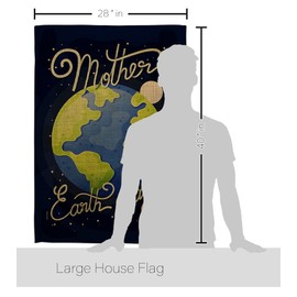 Breeze Decor Earth Day House Flag Expression Peace Support Environmental Protection Decoration Banner Small Garden Yard Gift Double-Sided, Made in USA