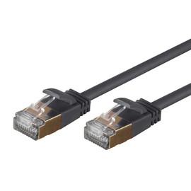 Monoprice Cat6A Ethernet Patch Cable - RJ45, Stranded, STP, 36AWG, 0.5 Feet, Black - SlimRun Series