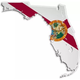 4kids Florida Flag State Outline Patriotic Sticker Decal Laptop Wall Car Truck Mug - 2.5" Set of 4