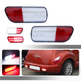 Tonsya para 2006 2007 2008 2009 2010 Chrysler PT Cruiser Reflector retroceso luces traseras 2 en 1 lente blanca