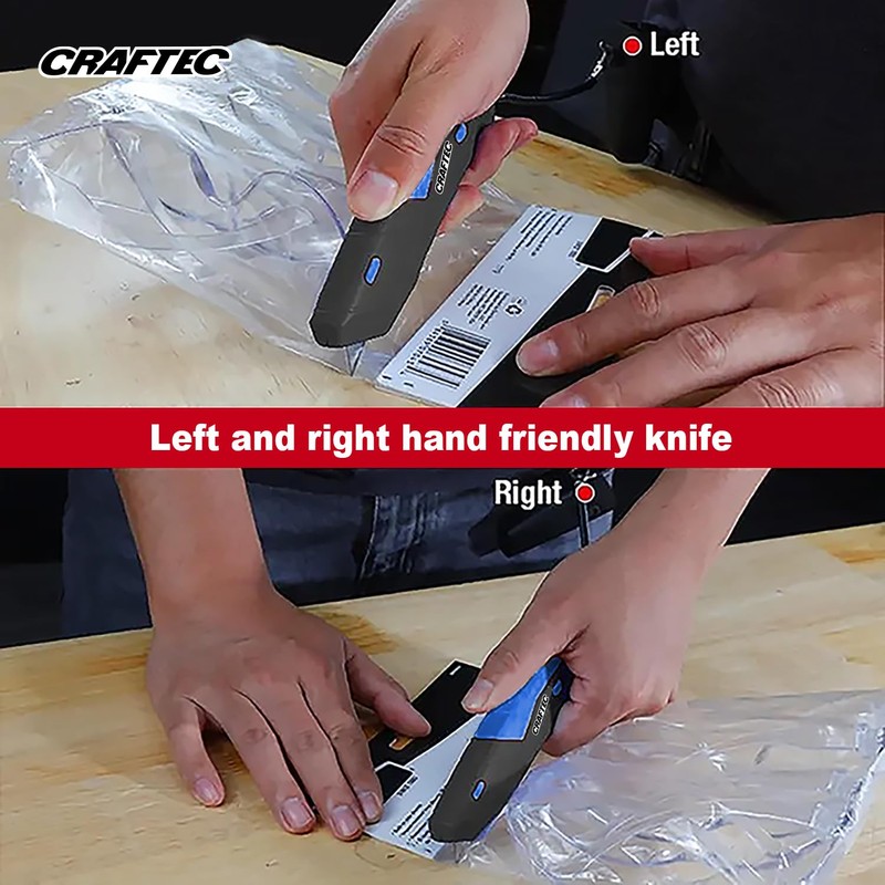 Craftec Retractable Utility Knife Box Cutter with Holster & Lanyard