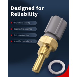 VEHICODE Engine Coolant Temperature Sensor, ECT Water Temp Sensor Compatible with Toyota Tacoma 4Runner Camry Corolla Tundra RAV4 Sienna Prius Avalon Celica, Mazda 2 3 6 CX-5, Lexus, w/Connector