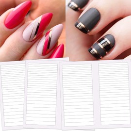 JCAKES 3000pcs French Tip Nail Guides Smile Line Stickers Nail Stencils Adhesive French Tip Nail Stickers French Manicure Strips Tool Nail Tape Straight Line Shape Nails Design - 60 Sheets