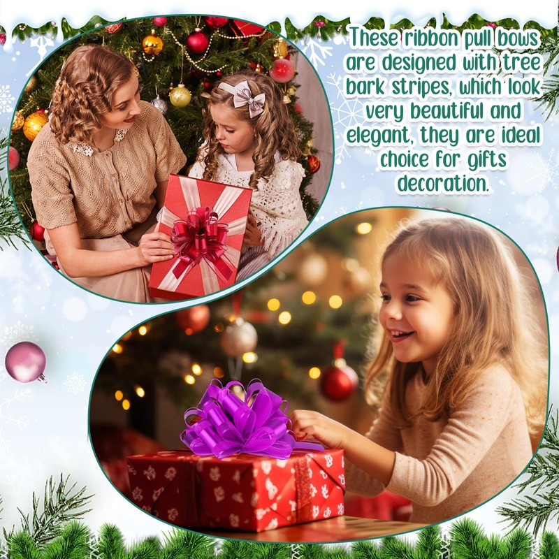 WILLBOND 20 Pieces 6 Inch Pull Bows Gift Wrapping Ribbon