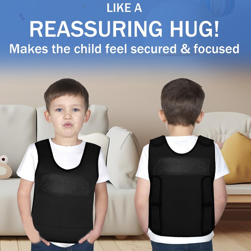 Weighted Vest for Kids (Small, Ages 4 to 7) Compression