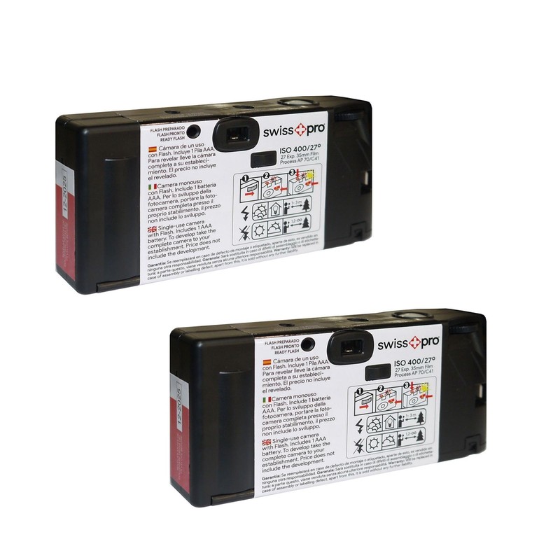Disposable Cameras Multipack - Bundle with 2 X Swiss+Pro Disposable