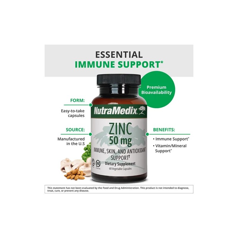 Nutramedix Zinc 50 Mg - Zinc En Cpsulas (60 Cpsulas)