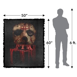 LOGOVISION Friday The 13Th Blanket, 50"x60" Remake Poster Woven Tapestry Cotton Blend Fringed Throw Blanket