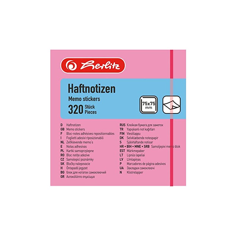 Herlitz 790774 Sticky Notes 75 x 75 mm 320 sheets