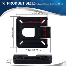 Manumarine 7" x 7" Quick Release Removable Boat Seat Bracket Mount