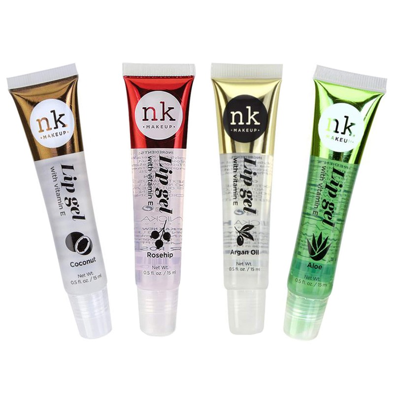 4 Pack Nicka K Lip Gel (COCONUT, ROSEHIP, ARGAN OIL,