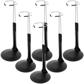 Yaocom 6 Pcs Adjustable Doll Stands for 12 Inch to 18 Inch Dolls Display Stand with Expandable Waist Wire Action Figure Display(Black)