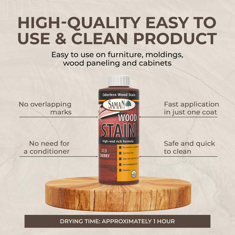 SamaN Interior Water Based Wood Stain - Natural Stain for