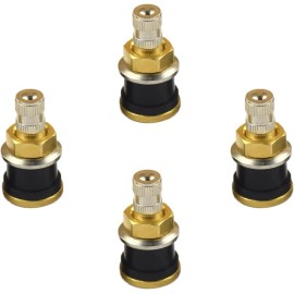 C-HORSE Pack of 100 TR575 1-1/8" Brass Clamp-in Tubeless Tire Truck Valve Stem