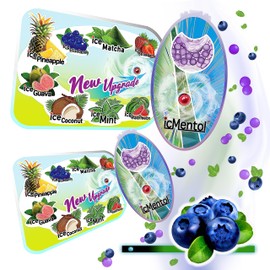 icMentol - 3.2 mm large particles, 200 capsules menthol balls, aroma capsule, aroma balls, DIY click balls (2 packs x 100 capsules, ice cold blueberry aroma)