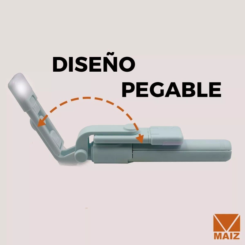 Maíz Baston Selfie Stick Tripie Luzled Control Remoto Bluetoth