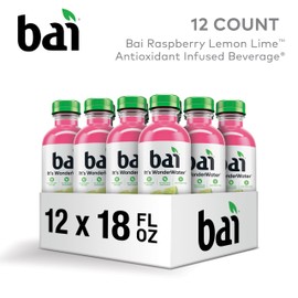 Bai Antioxidant Infused Water Beverage, Raspberry Lemon Lime, with Vitamin C and No Artificial Sweeteners, 18 Fluid Ounce Bottle, 12 Pack