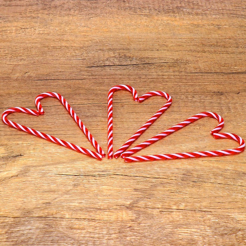 Pack of 24 Christmas Candy Cane Decorations, Red and White