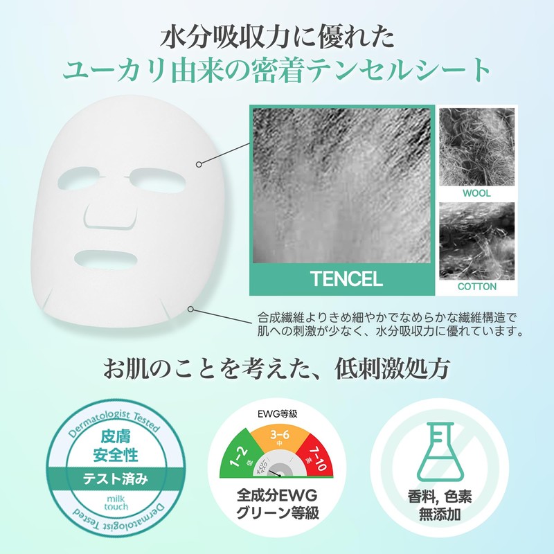 Milk Touch Hedera Helix Daily Mask, 30 Masks, CICA Hyaluronic