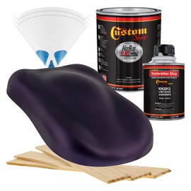 Custom Shop - Midnight Purple Pearl - Hot Rod Flatz Flat Matte Satin Urethane Auto Paint - Complete Quart Paint Kit - Professional Low Sheen Automotive, Car Truck Coating, 4:1 Mix Ratio