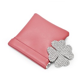 Oirlv 2PCS Pink Jewellery Pouch Jewellery Organiser PU Leather Organiser for Coins Brooch Badge Key