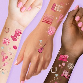 Flash Tattoos DISCO COWGIRL BACHELORETTE Temporary Tattoos | 66 metallic tattoos | Cowgirl, Bach Party Decor, Giddy Up, Bridesmaid Favor, Bride to Be Gift + Bridal Shower Supplies