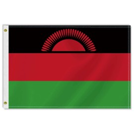 2×3 FT Malawi Flag,Medium 60×90 CM Malawian Outdoor Banner,100D Decor,Doube Side Printing For Patio Garden With Brass Gromment
