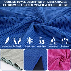 AovYoo 4 Pack Cooling Towel (43"x12") Ice Towel for Neck, Microfiber Cool Towel, Soft Breathable Chilly Towel for Yoga, Sports, Golf, Gym, Camping, Running, Fitness, Workout More Activities