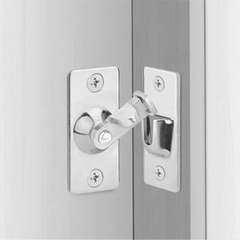 KOVOSCH 2 Pack Screen Door Latch 90 Degree, 1.73 x 0.75 Inches Gate Latch Sliding Screen Door Lock Barn Door Latch, Silver