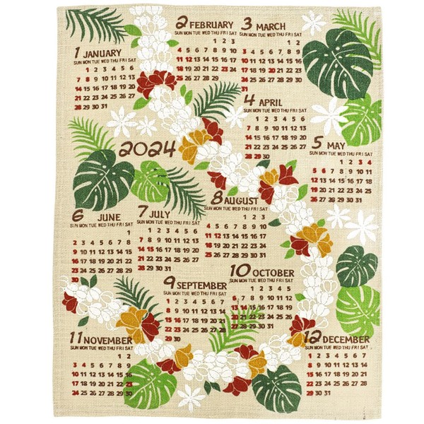 [ratoruuddo] RattleWood 2018 Calendar Wall Hanging Linen Jute Poster Nordic