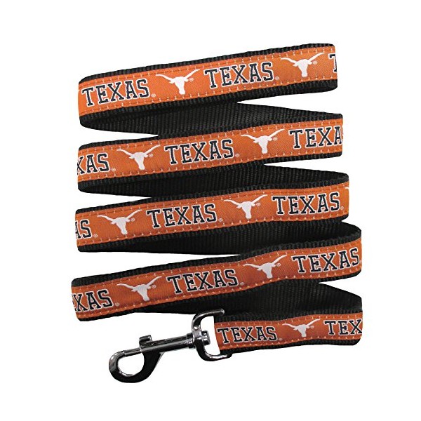 Pets First Collegiate Pet Accessories, Dog Leash, Texas Longhorns, Small