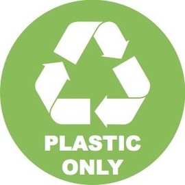 Recycle Trash Office Supply Sticker / Decal for Trash Can Recyle Bin (Plastic)