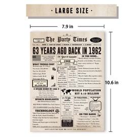 Londue 63rd Birthday Card, Funny 63rd Birthday Gifts for Women Men, Retro Birthday Decorations for 63 Year Old Mom Dad Grandpa Granny