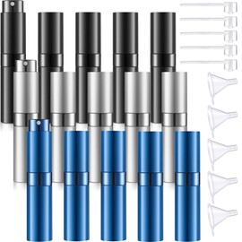 Remerry 15 Pcs 8 ml Perfume Atomizer Refillable Small Perfume Spray Bottle Empty Travel Cologne Sprayer Portable Mini Pocket Perfume Dispenser with 5 Funnel 5 Pump Transfer Tool (Classic Colors)