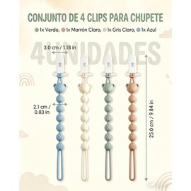 4 Unidades De Porta Chupones Para Bebe, Porta Chupon, Sujetador De Chupon Para Bebe, Diseño De Elefante Con Clip Seguro Para Ropa y Cochecitos, Material De Silicona Suave
