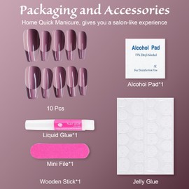 Handmade Nails, 10pcs Handmade Press on Nails,3D Design Hand-painted Nail Art,Reusable Gel Luxury Glue on Fake Nails Kit (FS-9004-S)