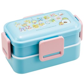 Skater PFLW4AG-A Women's 2-Tier Bento Box, 20.3 fl oz (600 ml), Antibacterial, Fluffy Serving with Dome-Shaped Lid, Sumikko Gurashi, Atsumarun, Made in Japan