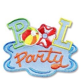 Girl Boy Cub Blue Pool Party Day Swimming Fun Patches Crest Badges Scout Guide Iron On Patch Perfect for Uniforms, Jackets, Hats, Backpacks and More