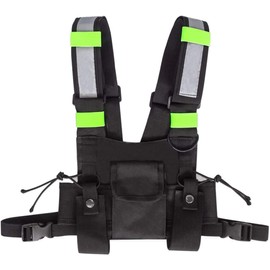 Namvo Universal Radio Chest Harness Rig - Front Pack Pouch Holster Vest Rig Chest Bag Carry Case for Two Way Radio Walkie Talkie