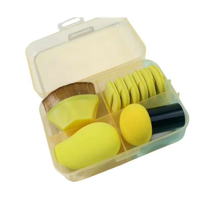 Set de 9 Esponjas de Maquillaje con Caja, Incluye 1